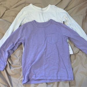 Primary Long Sleeve Tees - Lavender and White